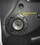 Localização aproximada do furo tweeter porta&nbsp;dianteira