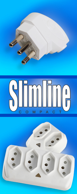 Figura 24 - Plugue Crabtree Slimline, sul-africano, saída lateral, além de régua múltipla.