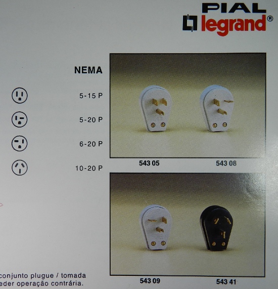 Figura 15 - Trecho do catálogo Pial de 1991 com plugues NEMA.