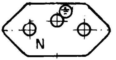 Figura 21 - Tomada NBR fêmea vista de frente – fonte:[21].