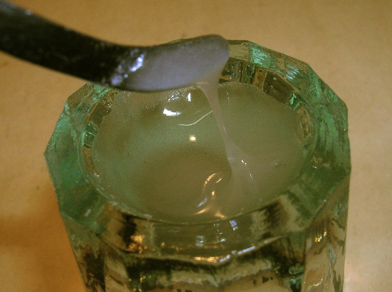 Figura 11 – Ponto de liga da mistura pó+ líquido.