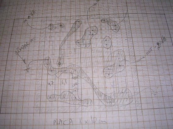 Figura 2 – Desenho da placa no papel milimetrado.