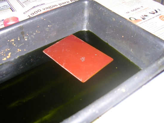 Figura 25 – Placa posicionada para corrosão.