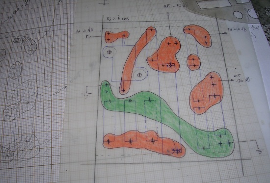 Figura 3 – Desenho da placa na folha de poliéster.