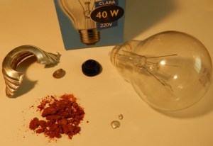 Figura 2 – Lâmpada incandescente de 40 W desmontada.