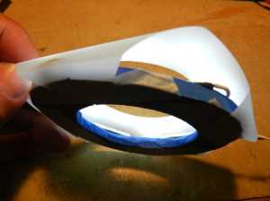 Figura 15 – Folha de poliéster sobre os LEDs III, vista lateral.