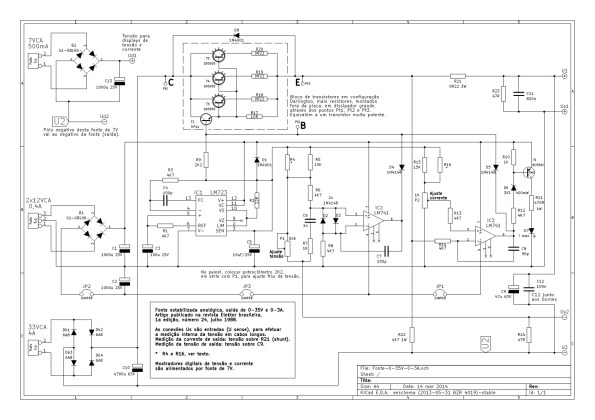 Figura 24 – Diagrama esquemático da fonte CC de 0 a 40V e 0 a 4A. Clique na imagem para ampliar em nova aba.