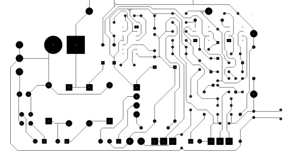 Figura 28 – Projeto da placa no KiCad, lado cobreado.