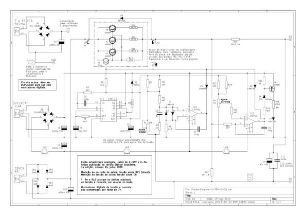 Figura 40 - Esquema simplificado da fonte Elektor. Clique na imagem para abrir em nova aba.