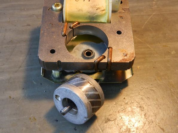 Figura 54 – Rotor e estator do motor de 2 polos sombreados, em detalhe.