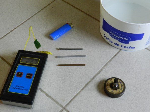 Figura 30 – Materiais utilizados para o experimento de condutividade térmica.