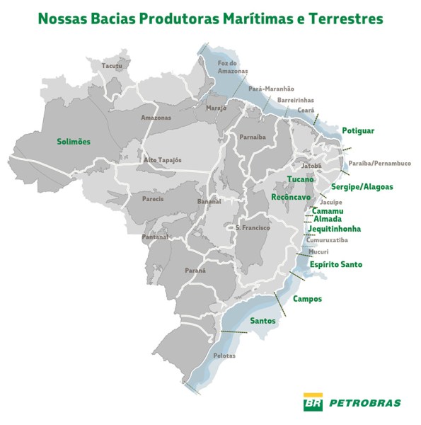  Figura 3 – Bacias petrolíferas brasileiras. Fonte: Petrobras [3].