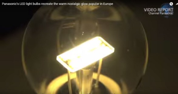 Figura 69 – Lâmpada Panasonic Nostalgic LED LDA6L/C, de 6W, ligada . Fonte: Channel Panasonic [185].