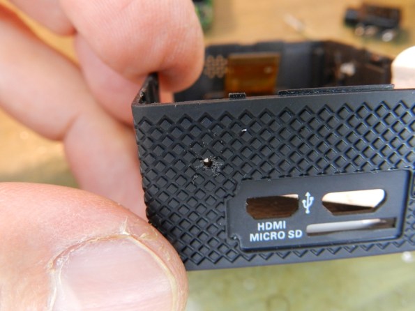 Figura 17 – Primeiro furo no corpo da câmera.