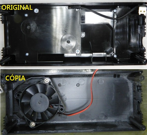 Figura 6 – Vista interna das ventoinhas, a de cima é a original.
