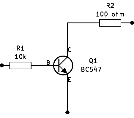 Fig. 12 - Circuito inversor de sinal, com transistor NPN qualquer.